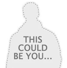 Silhouette of a person with the text "This could be you..." inside the outline.