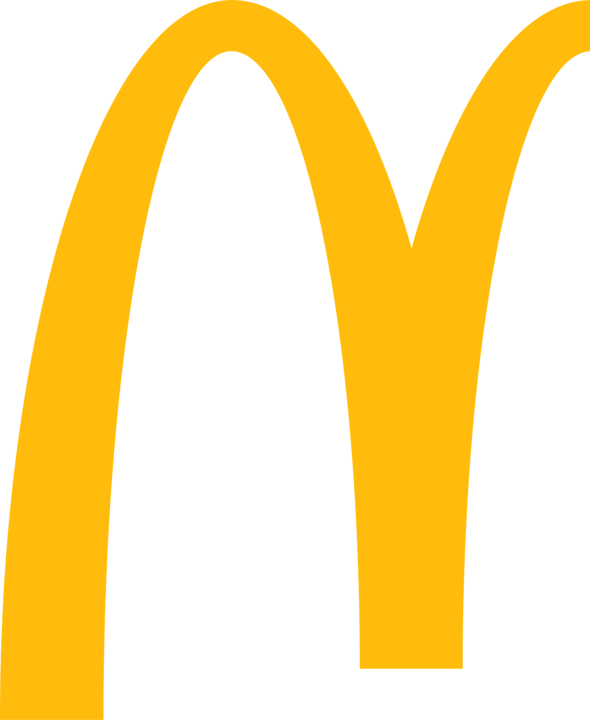Close-up of the McDonald’s logo featuring a yellow 'M' on a black background.