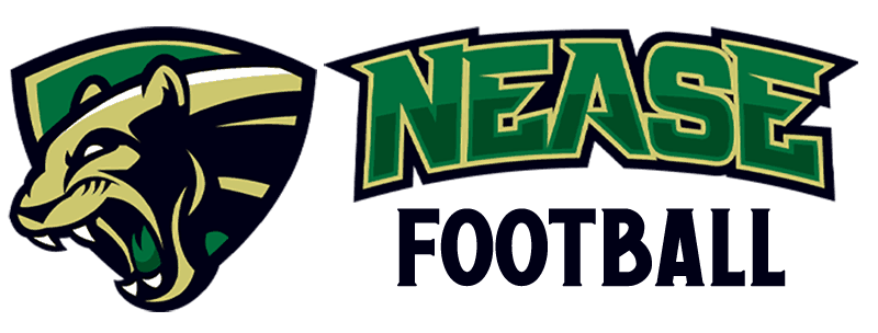 Nease Football team logo featuring a stylized mascot above the word 'FOOTBALL'.