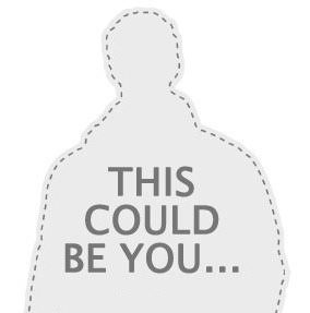 Silhouette of a person with the text "This could be you..." inside the outline.